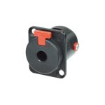 Neutrik NJ3FP6C-BAG – ¼" Stereo Jack Socket (Locking, Black Housing, Silver Contacts) - front view